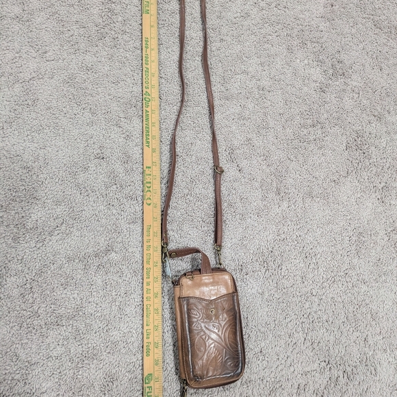 The Sak Brown Leather Crossbody Wallet Embossed Design - Picture 2 of 16